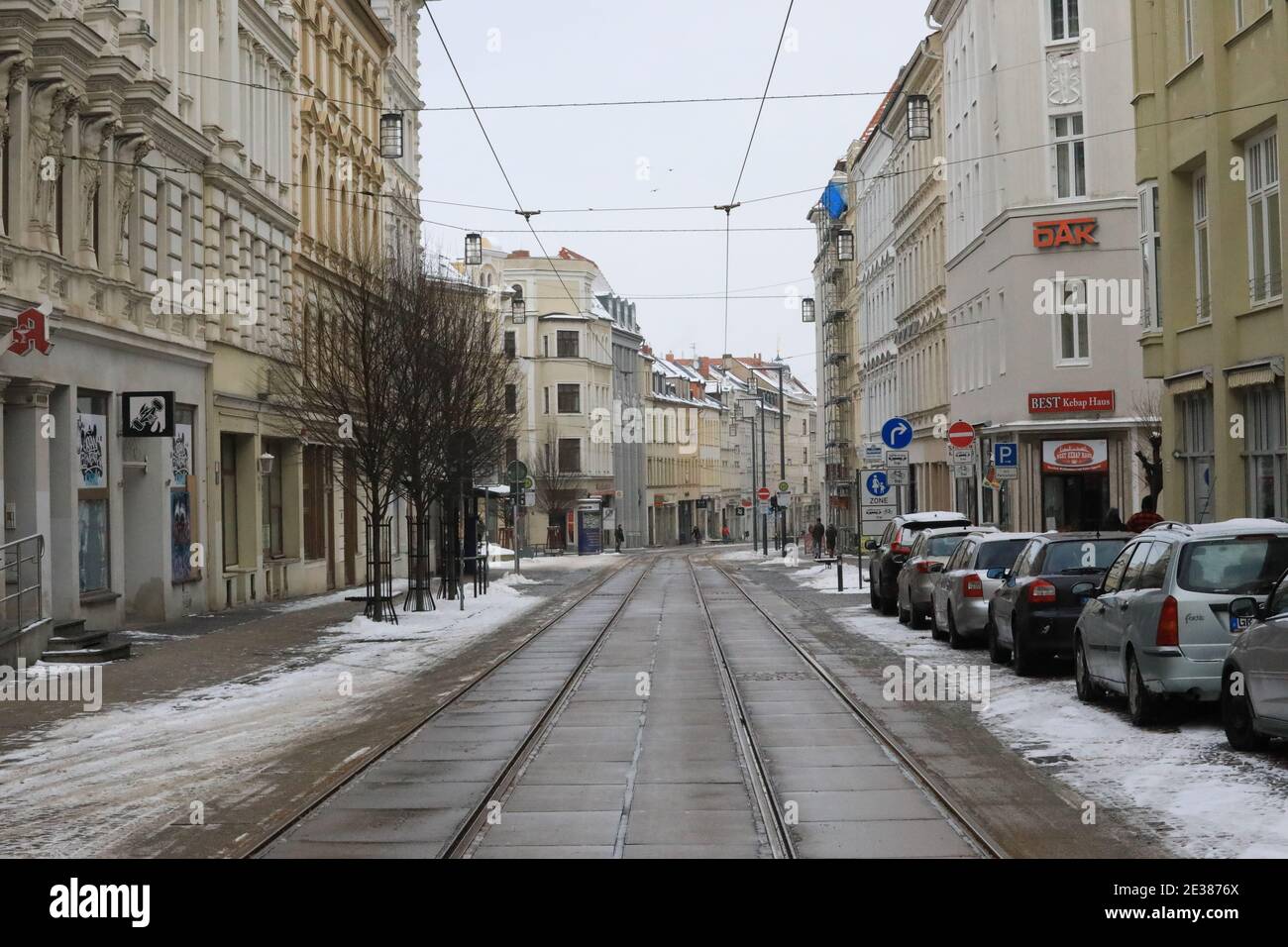 Görlitz Berliner Srasse am 17.01.2021 Stock Photo