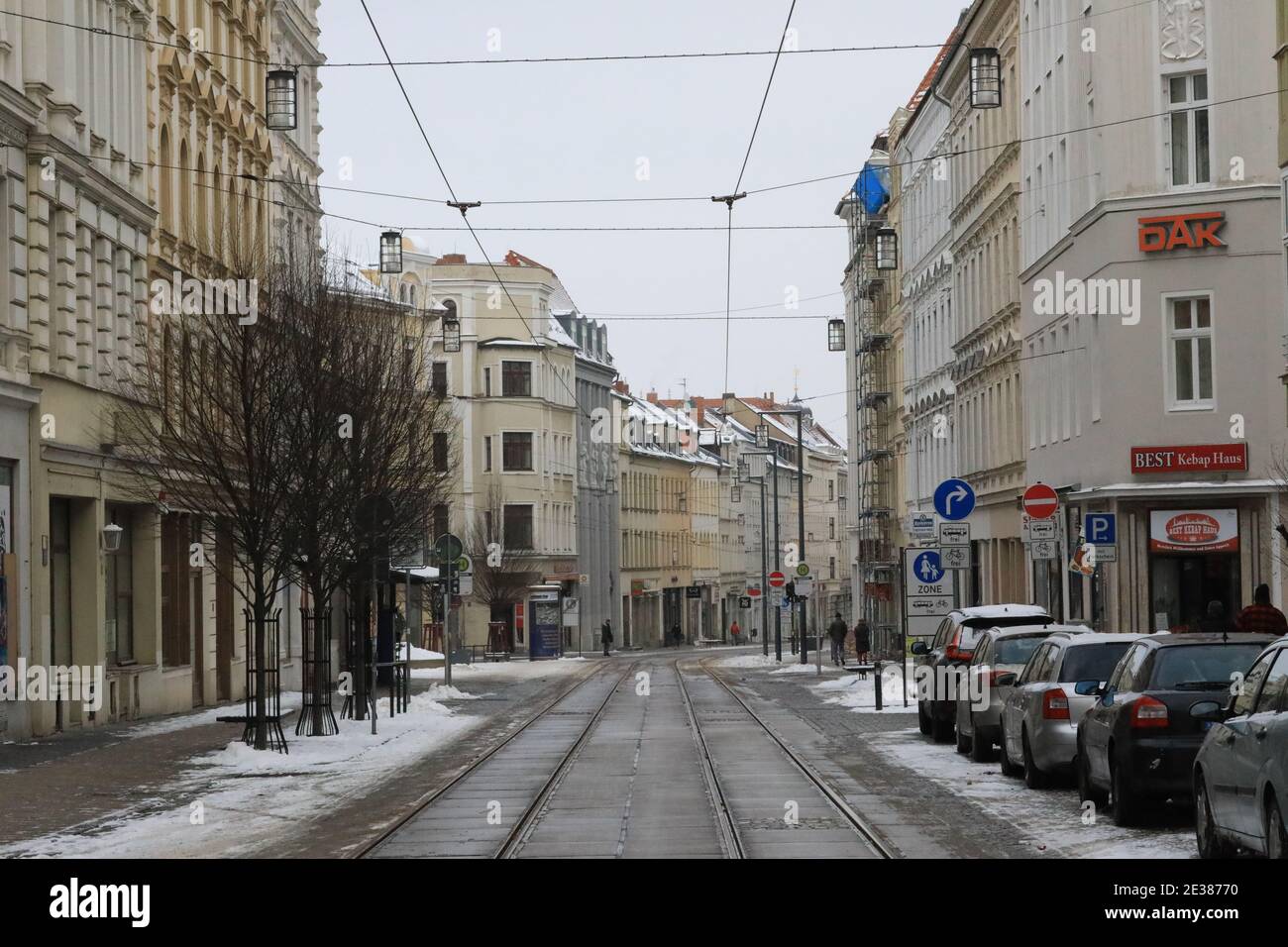 Görlitz Berliner Srasse am 17.01.2021 Stock Photo