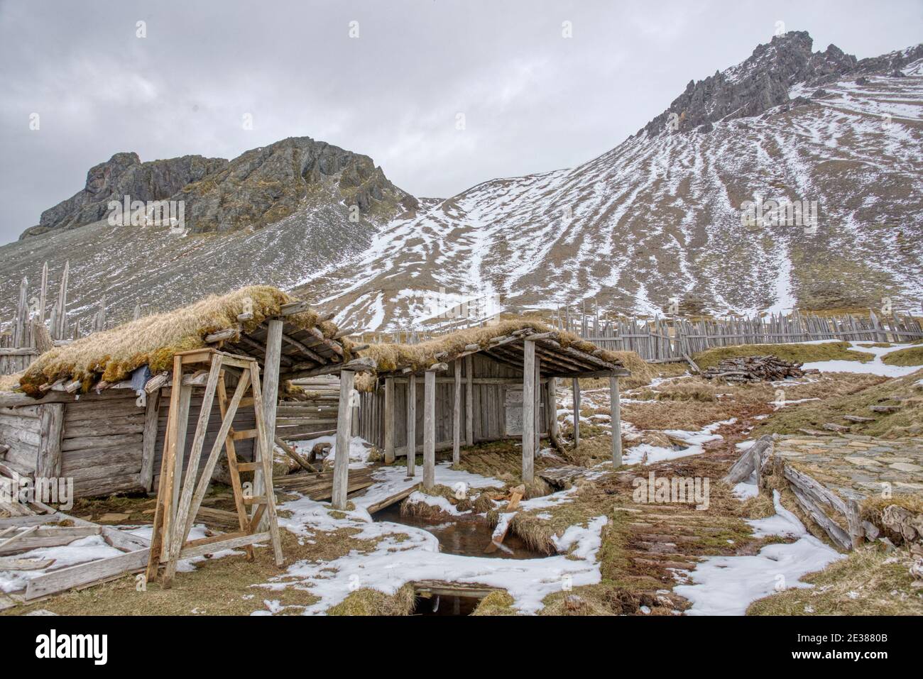 Viking Village Prop For Movie, Hofn/Iceland; Apr. 14, 2017. Photographs