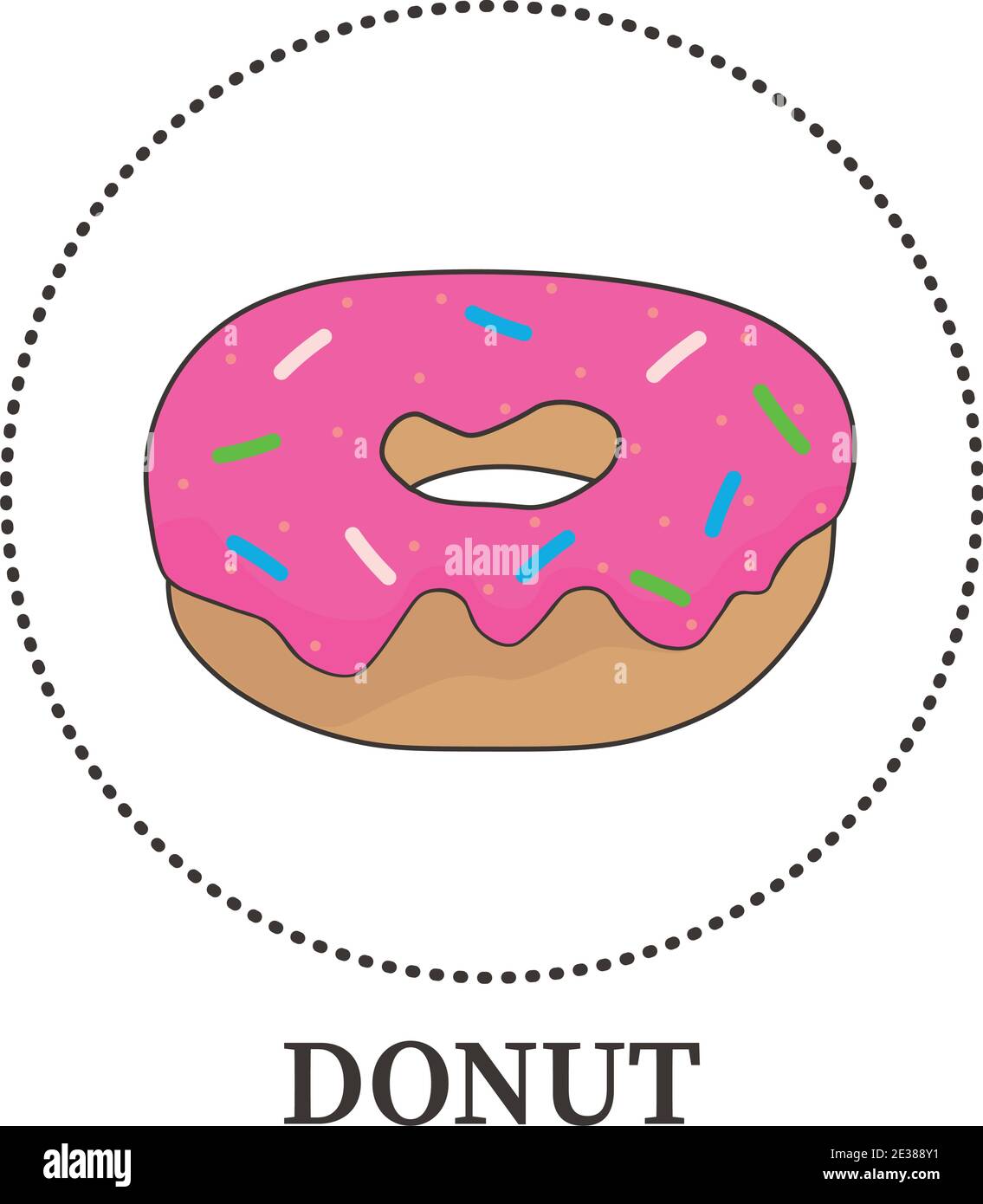 Abstract realistic donut on white background - Vector illustration Stock Vector
