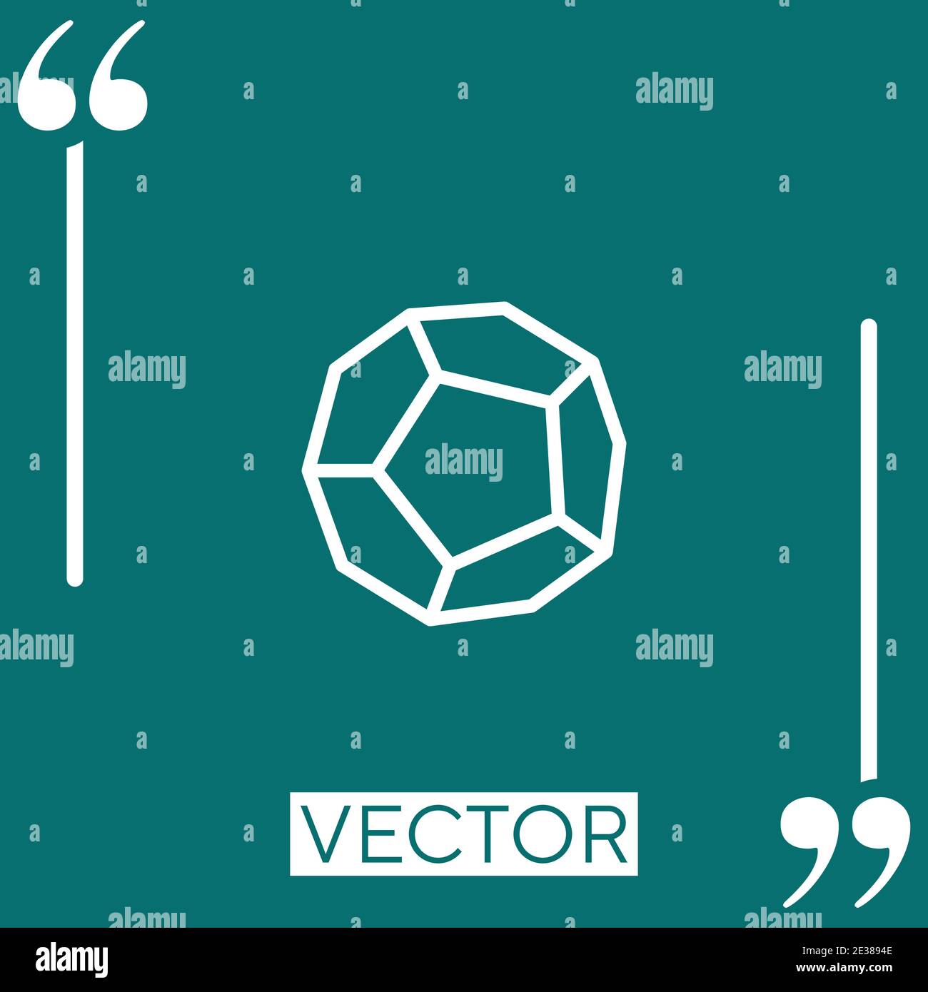dodecahedron vector icon Linear icon. Editable stroked line Stock Vector