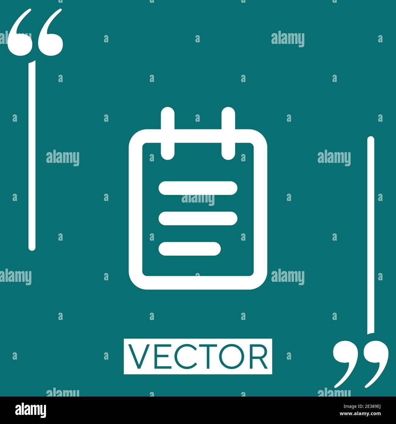 notebook with text lines outline vector icon Linear icon. Editable stroke line Stock Vector