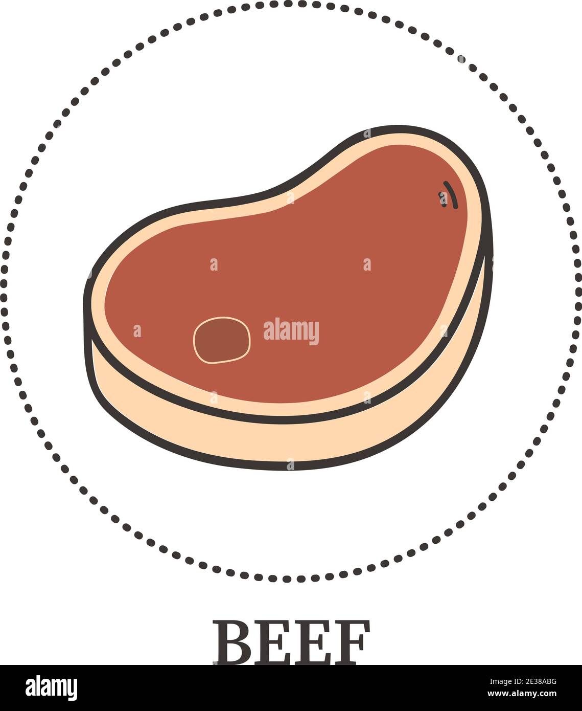 Fresh beef steak on white background - Vector illustration Stock Vector