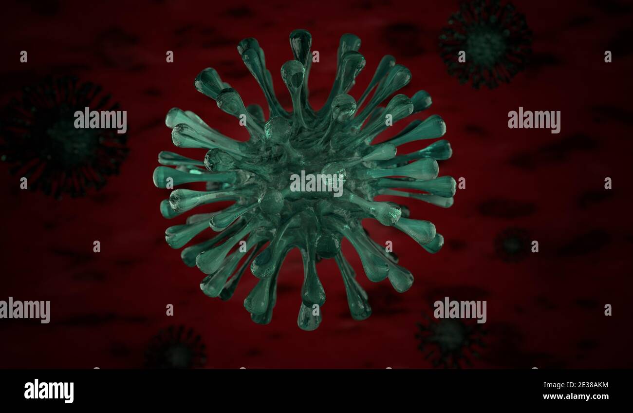 COVID-19 Coronavirus Virus Cell Outbreak Pandemic Stock Photo