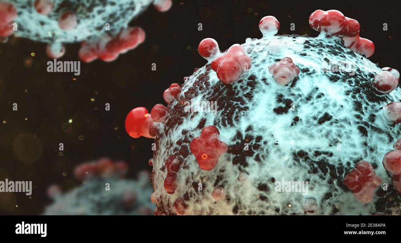 COVID-19 Coronavirus Virus Cell Outbreak Pandemic Stock Photo