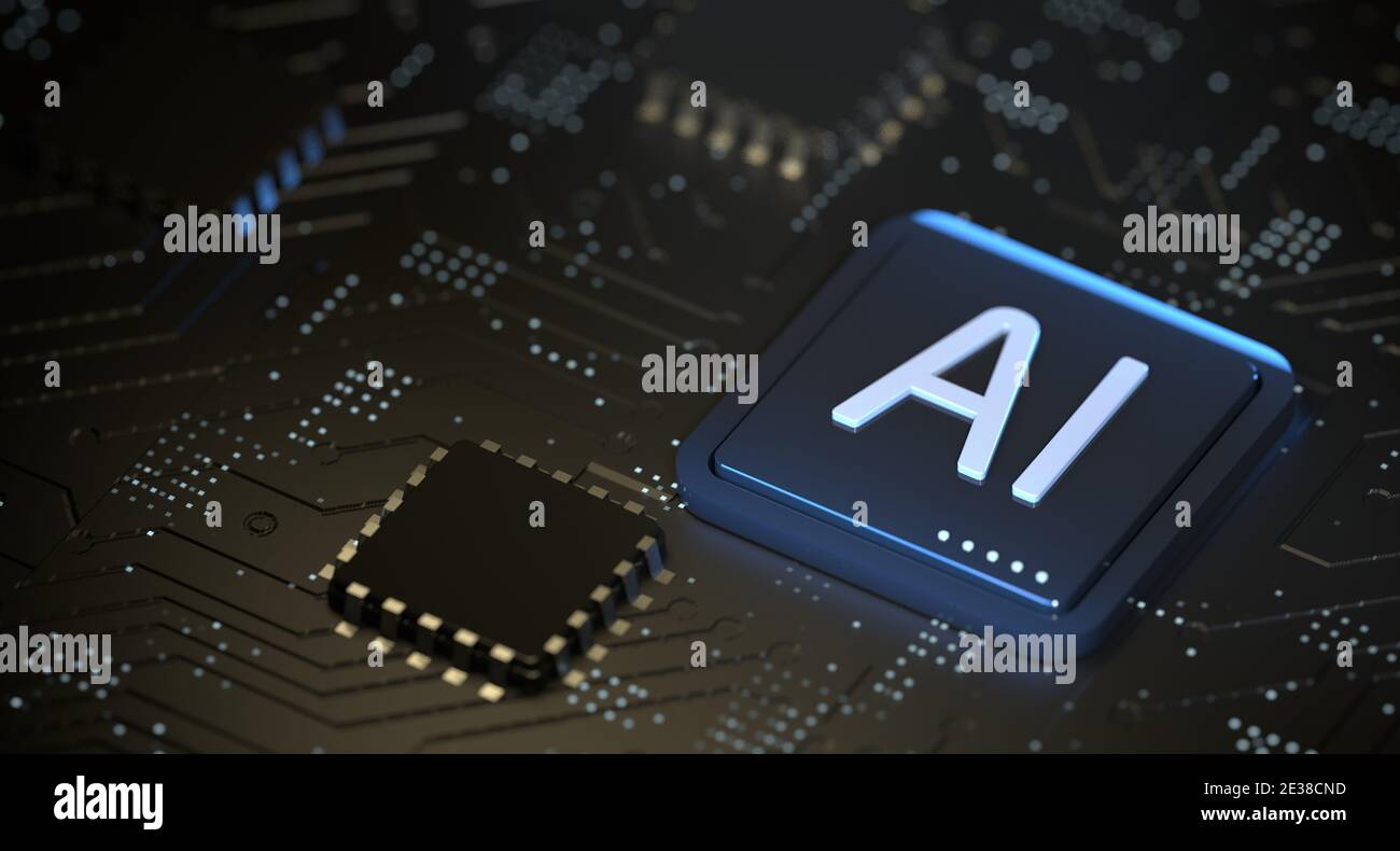 Artificial Intelligence Innovation Technology. Futuristic Internet Of Things. Self Aware, Autonomous Self Driving, Driverless Technology Stock Photo
