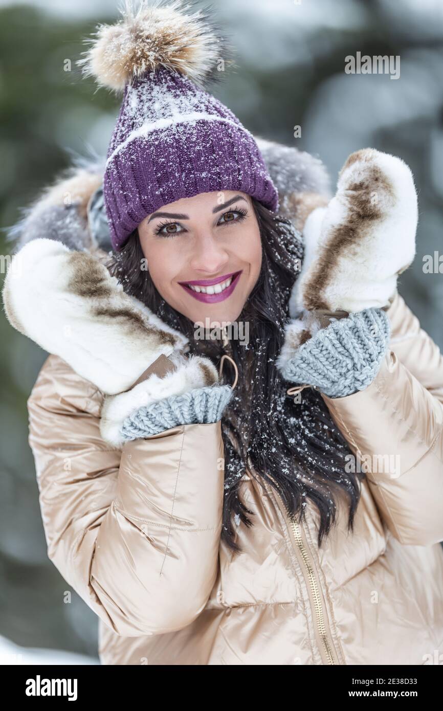 Hat with pom-poms stock photo. Image of beauty, fashion - 49001890