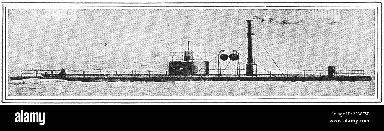 USS Nausett (1865), a single-turreted, twin-screw monitor, was built by Donald McKay, South Boston, MA. Illustration of the 19th century. Germany. White background. Stock Photo