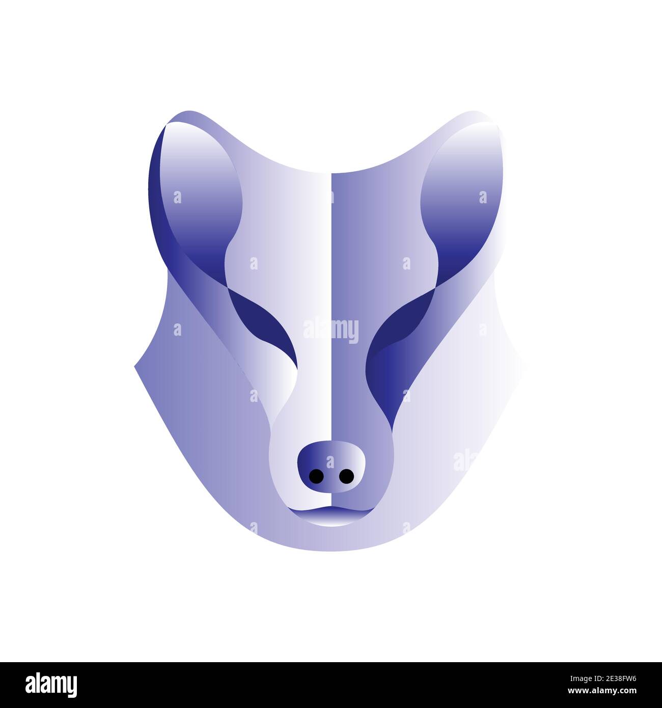Vector wolf in gradient style. Digital art Stock Vector