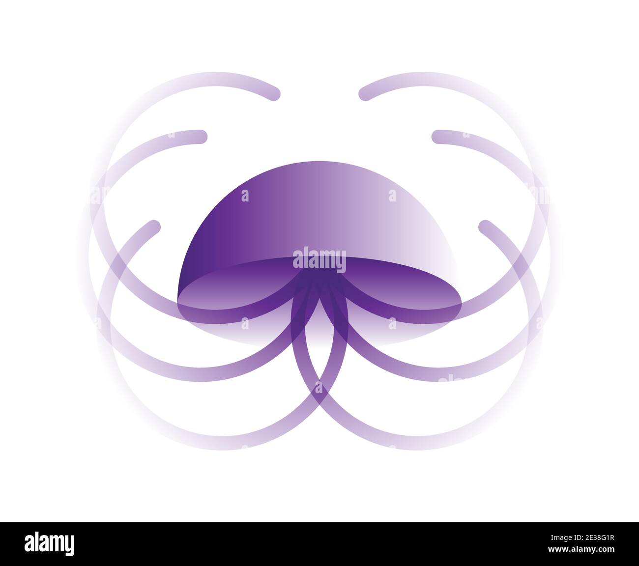 Vector jellyfish in gradient style. Digital art Stock Vector