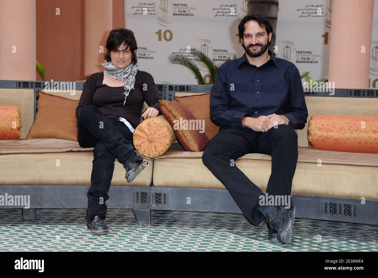 Abril Schmucler and Alejandro Gerber Bicecci poses during a photocall