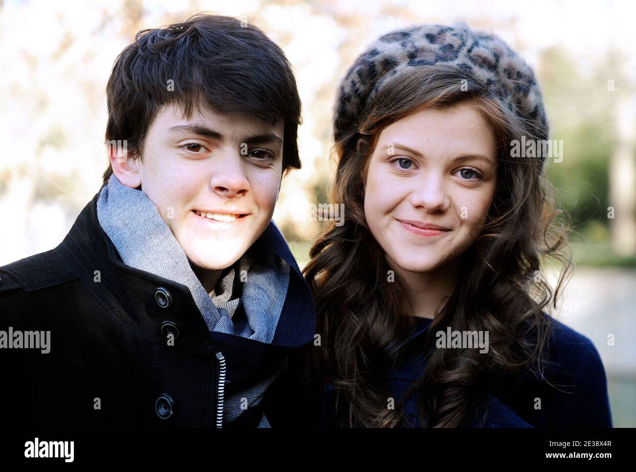Actors Georgie Henley and Skandar Keynes, who star in the upcoming holiday motion picture event 'The Chronicles Of Narnia: The Voyage of the Dawn Treader' pose for a photo during the Smithsonian's National Zoo Lion Cub naming ceremony at Smithsonian National Zoological Park in Washington, DC, USA on December 9, 2010. Photo by Olivier Douliery /ABACAPRESS.COM Stock Photo