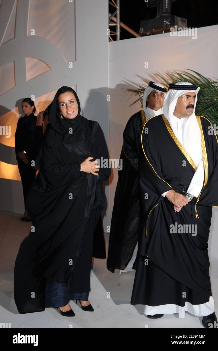 Qatar's Emir Sheikh Hamad bin Khalifa Al Thani, and his wife Sheikha