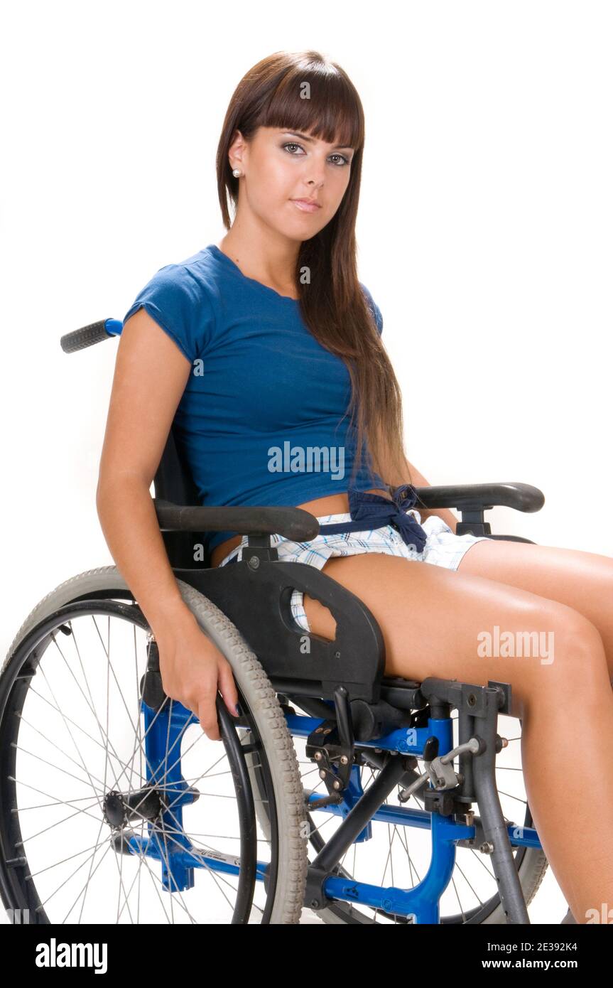 young girl in a wheelchair with a disability Stock Photo Alamy