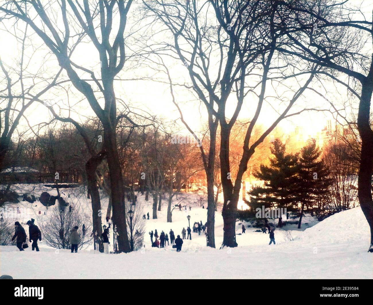 Illustration of Central Park in New York City two days after the first ...