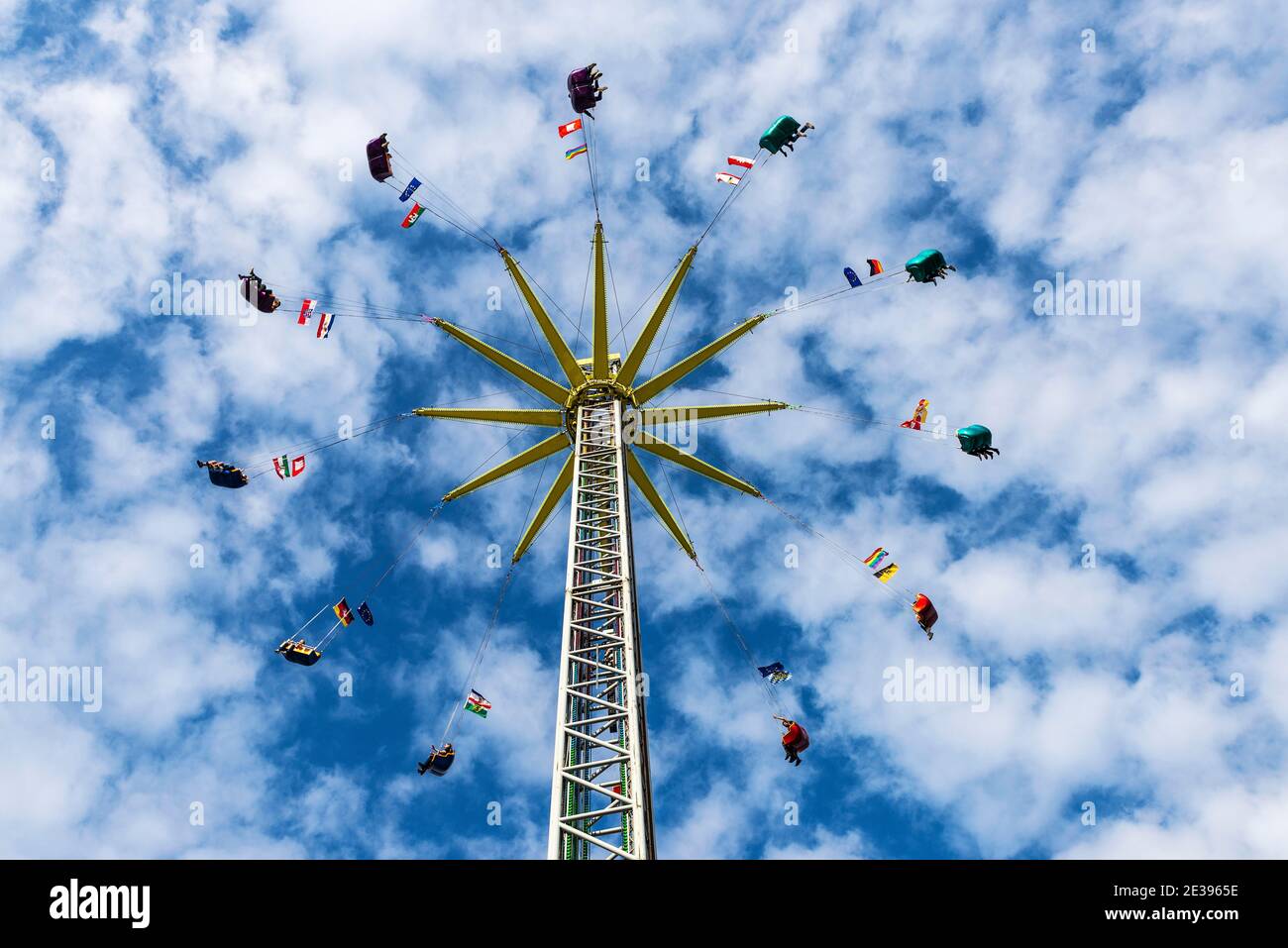Hamburg, Germany - August 21, 2019: Attraction of the rotating pendulum ...