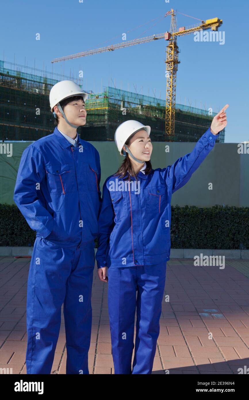 The Young Engineers working at construction field high quality photo ...