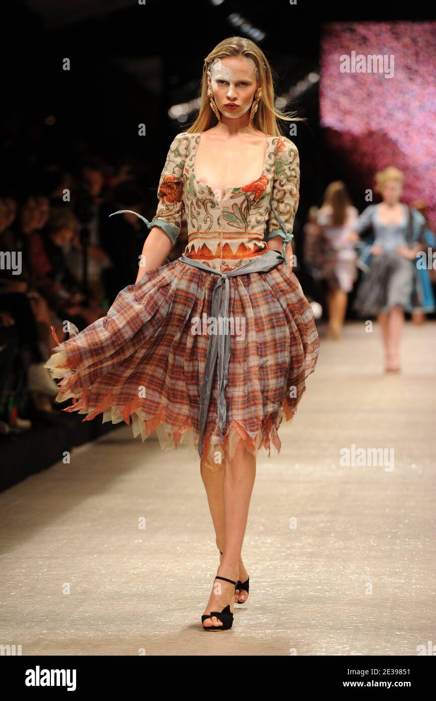 A model on the catwalk at the Vivienne Westwood spring-summer 2011 