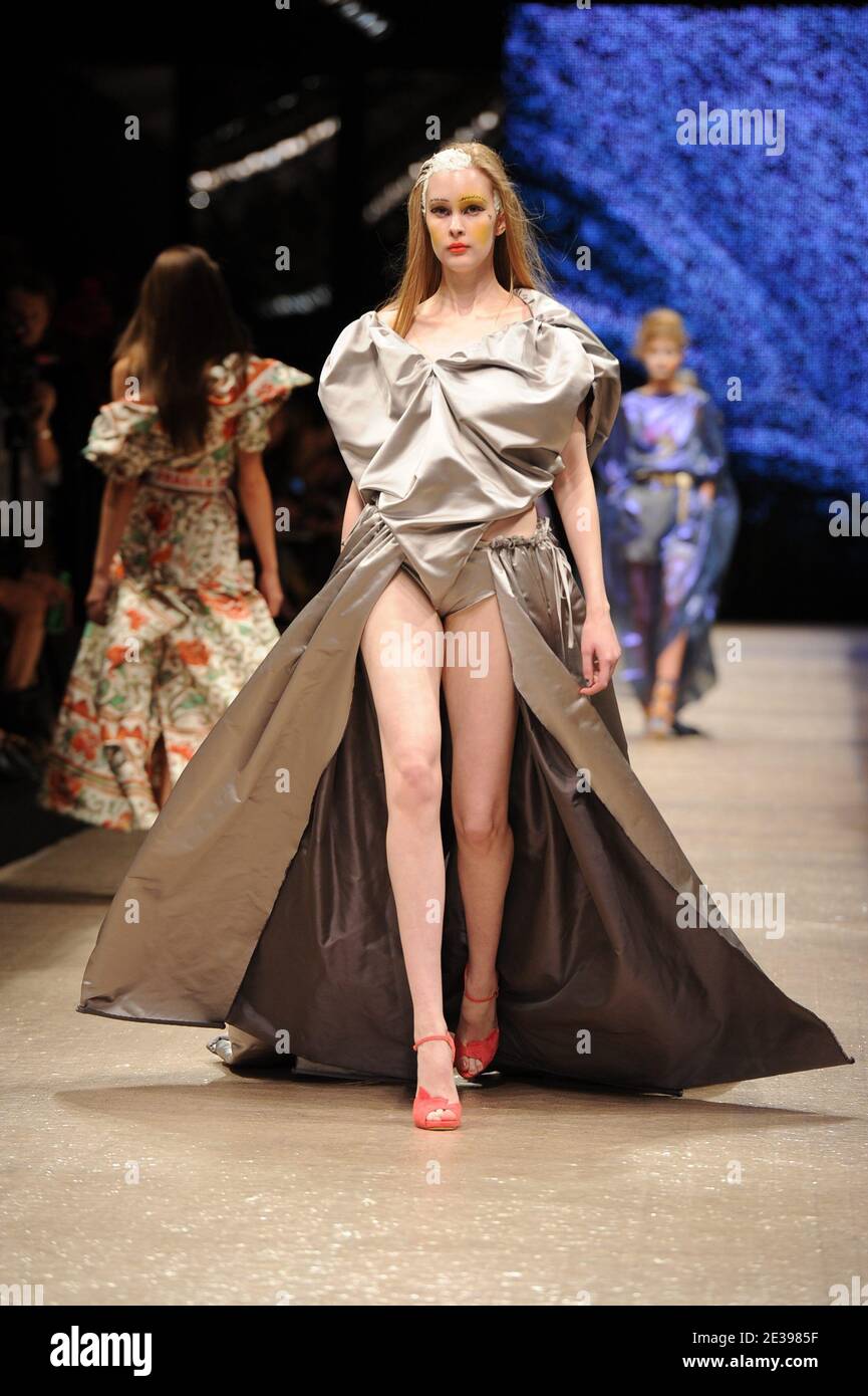 A model on the catwalk at the Vivienne Westwood spring-summer 2011 ready-to  wear collection presentation in Paris, France on October 1rst, 2010. Photo  by Nicolas Gouhier/ABACAPRESS.COM Stock Photo - Alamy