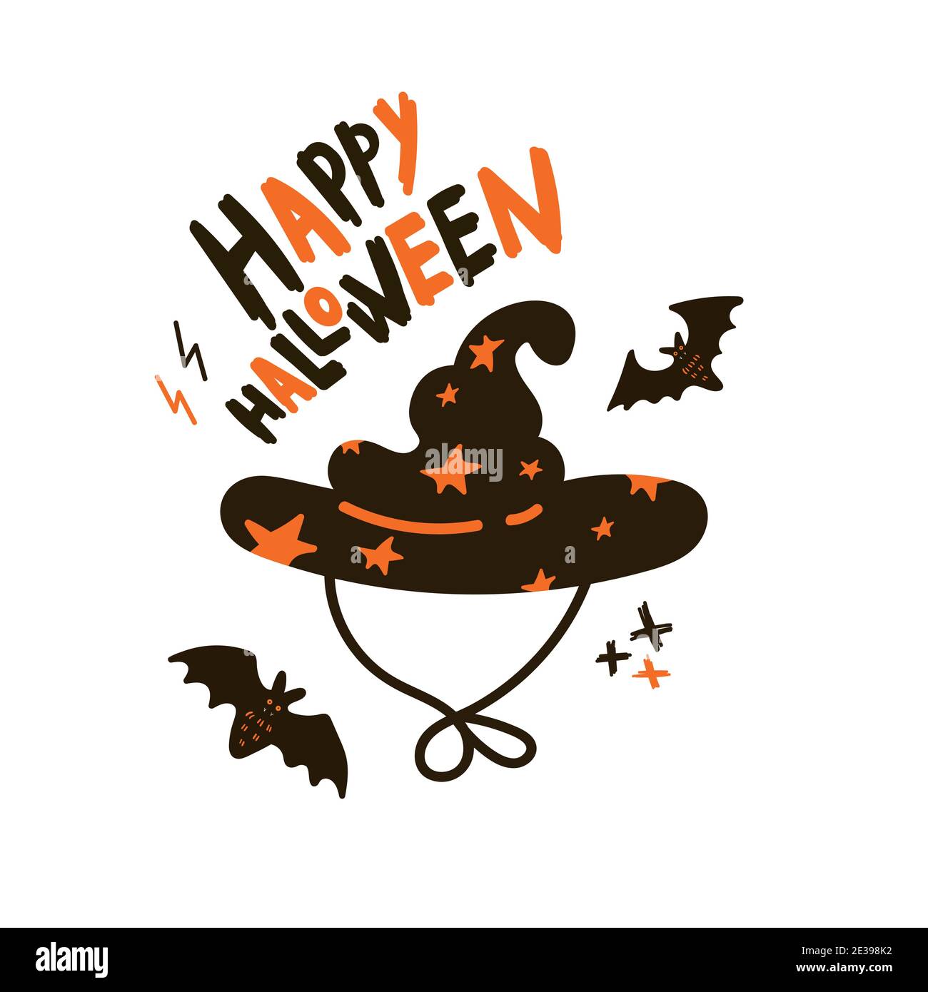 Halloween greeting card.Flat.Vector illustration Stock Vector