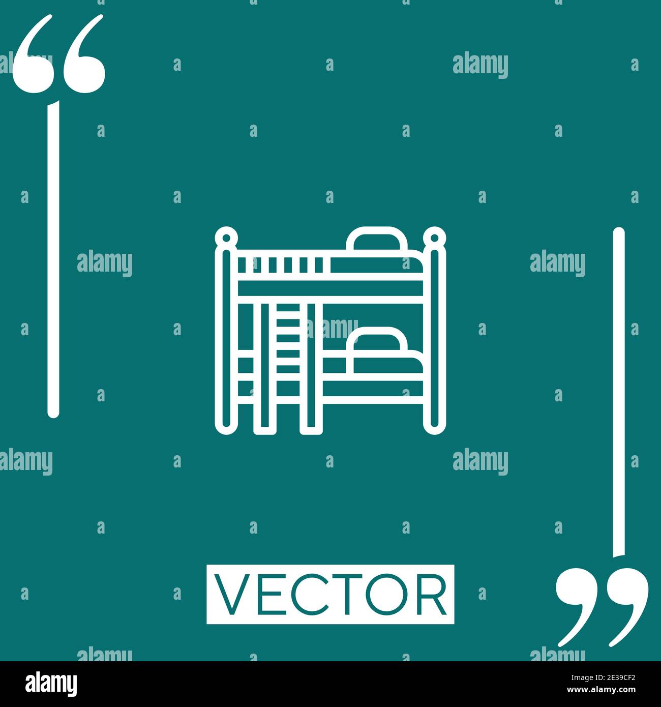 bunk bed vector icon Linear icon. Editable stroked line Stock Vector