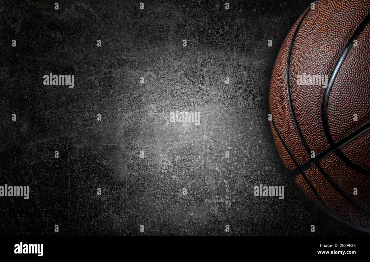 Download Basketball Ball On Dark Concrete Wall Texture Background Background For Product Display Banner Or Mockup Stock Photo Alamy