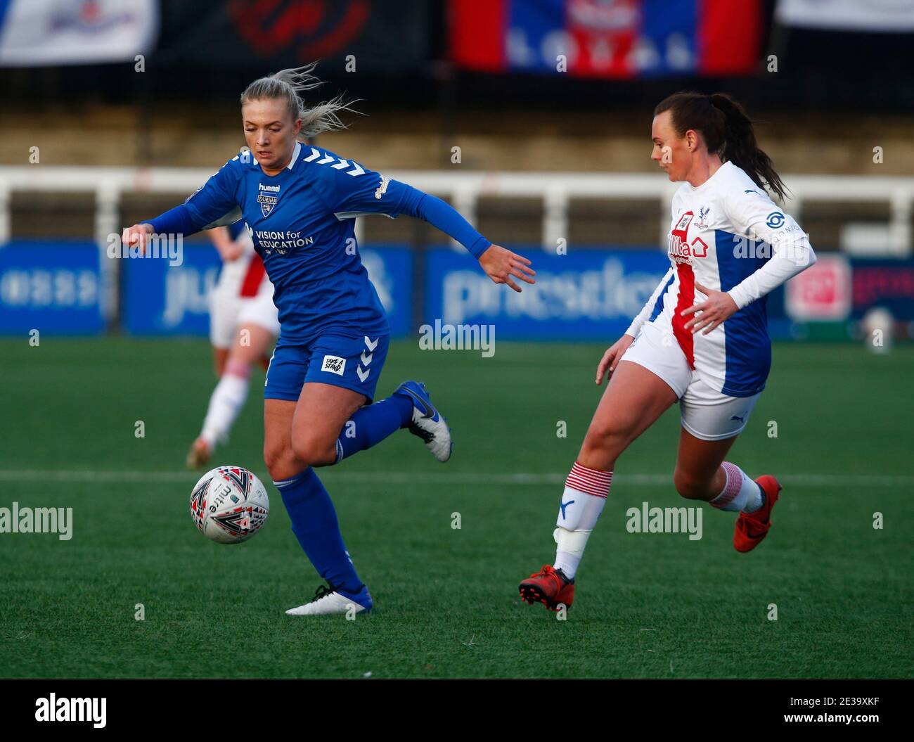 BROMLEY, UNITED KINGDOM JANUARY17 : Bridget Galloway of Durham W.F.C during FA Women's Championship between Crystal Palace Women and Durham Women at Hayes Lane Stadium, Bromley, UK on 17th January 2021 Credit: Action Foto Sport/Alamy Live News Stock Photo