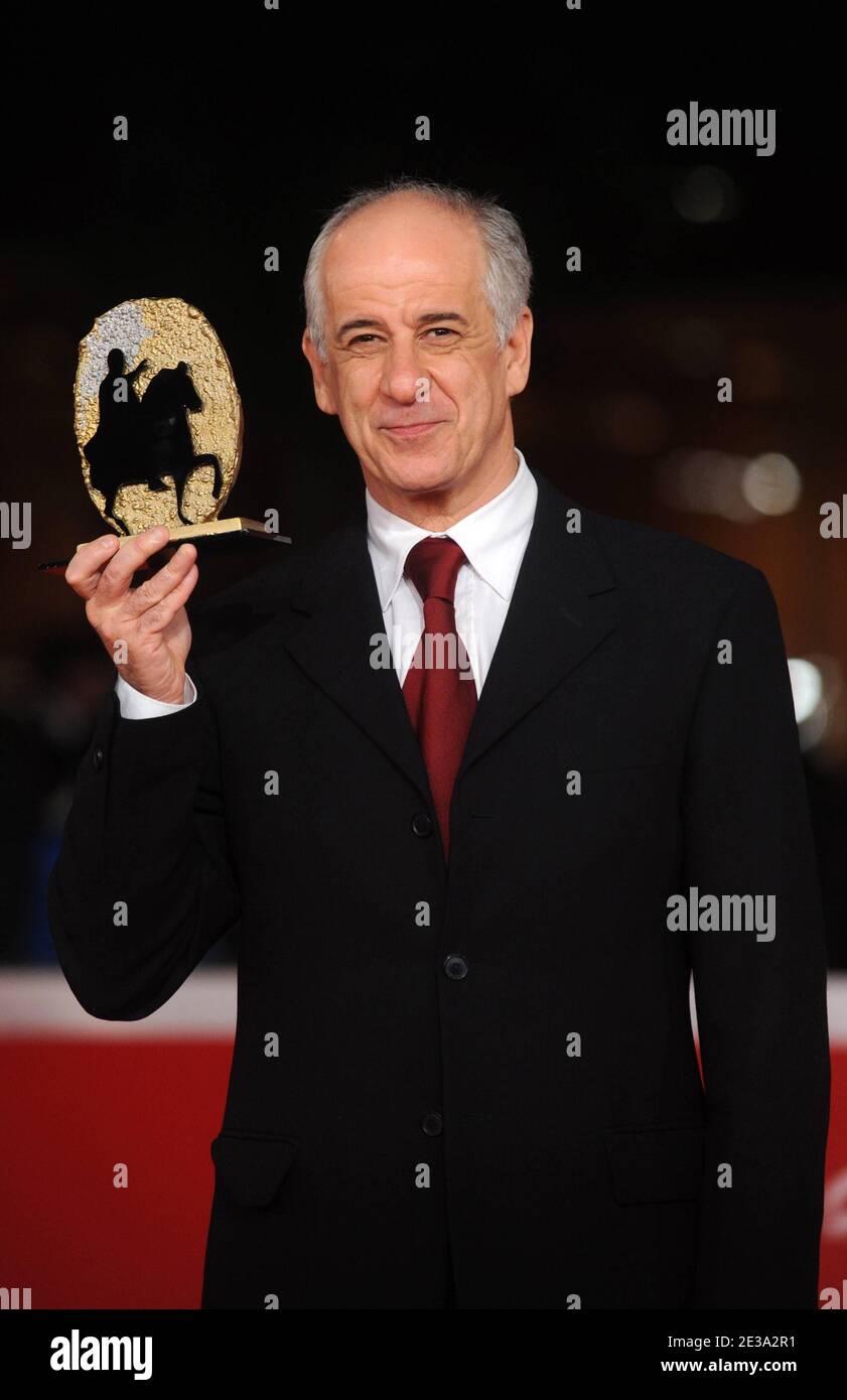 Actor Toni Servillo winner of the Marc'Aurelio Jury Award for Best Actor in 'Una Vita Tranquilla' poses on the red carpet during the Winners Photocall after the Closing Awards Ceremony of the 5th International Rome Film Festival in Rome, Italy on November 5, 2010. Photo by Eric Vandeville/ABACAPRESS.COM Stock Photo