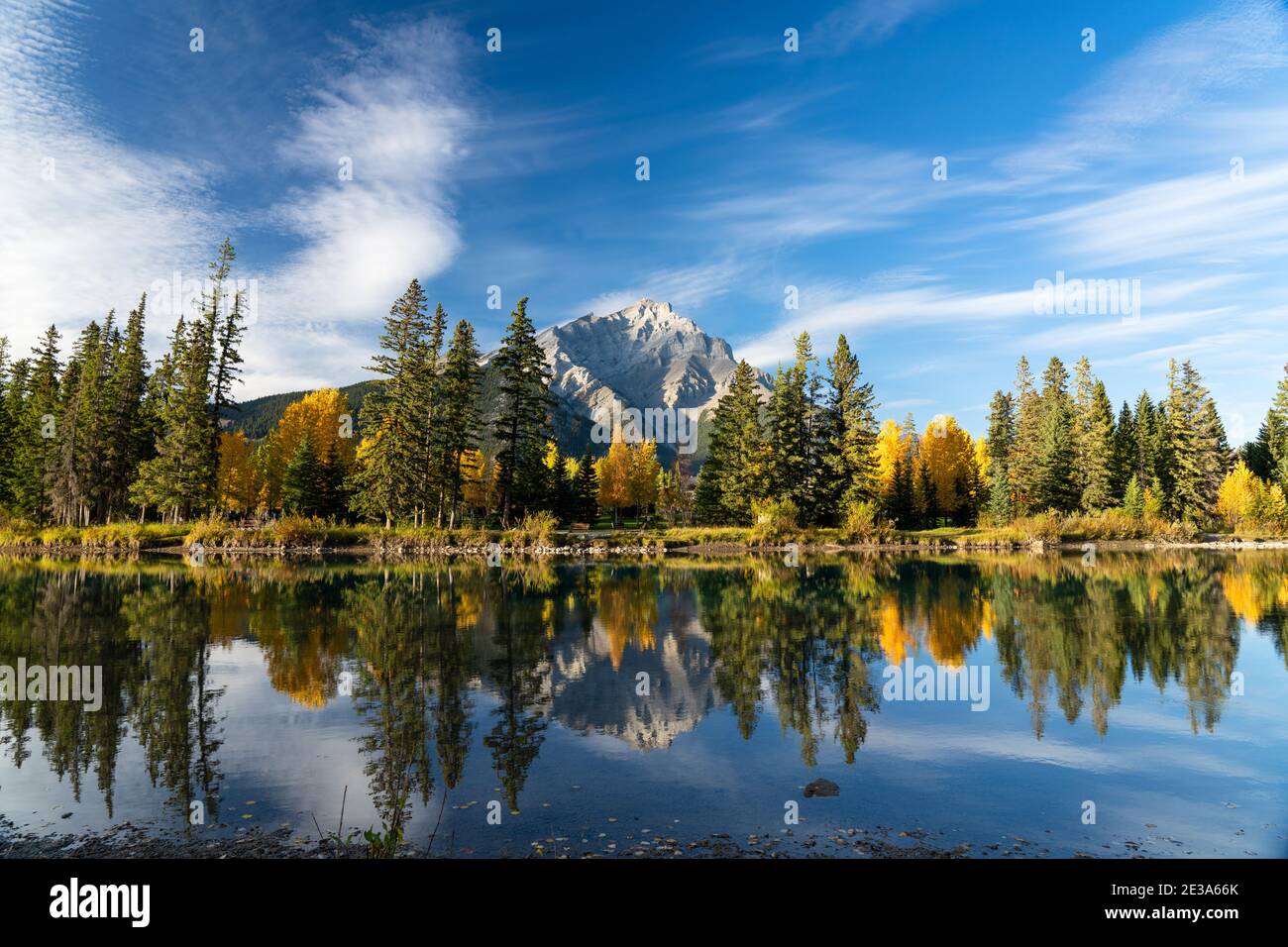 Banff National Park beautiful natural scenery in autumn. Cascade