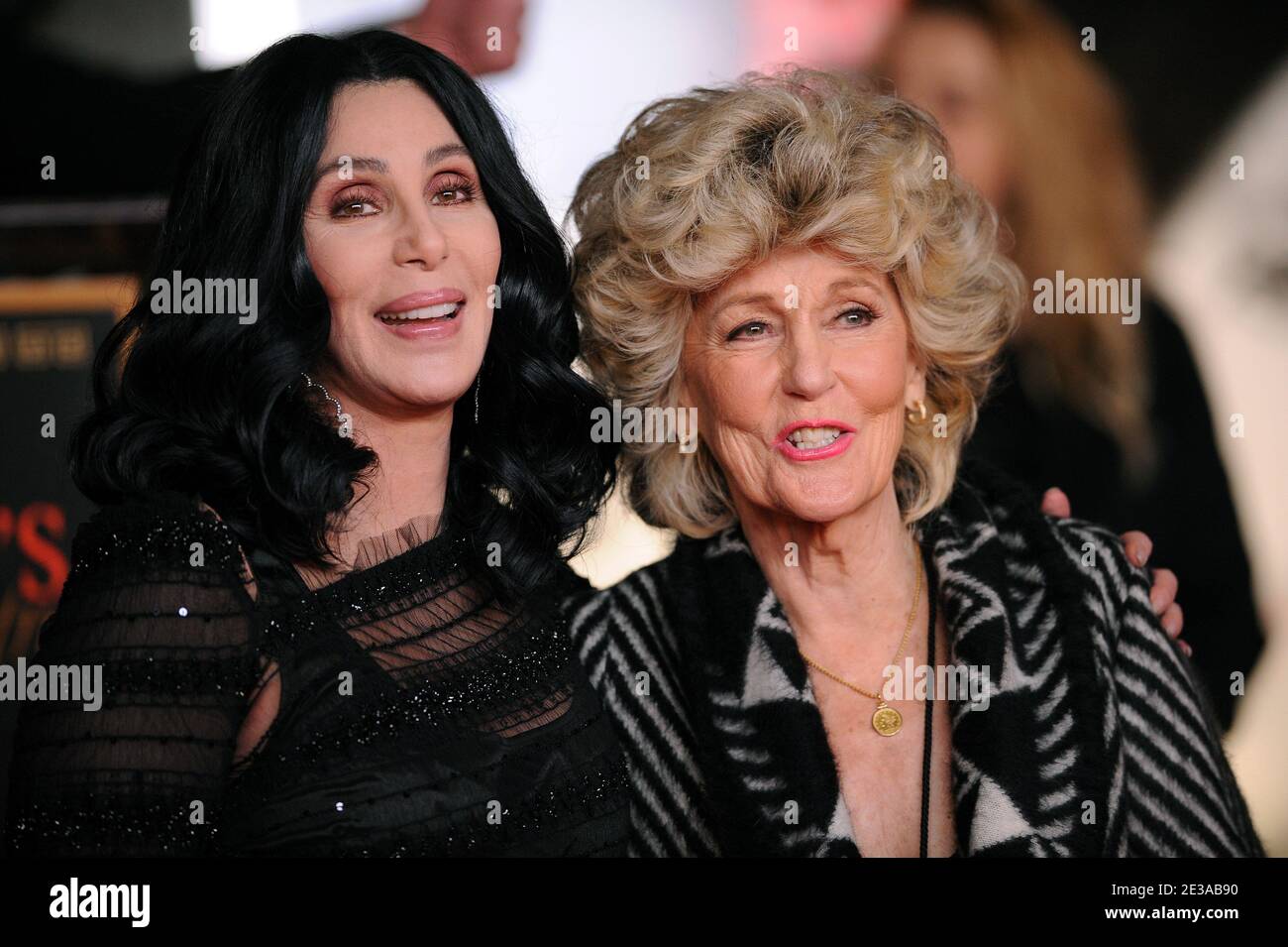Cher, here with her mother Georgia Holt, is honored with a hand and footprint ceremony at Grauman's Chinese Theatre. Los Angeles, CA, USA on November 18, 2010. Photo by Lionel Hahn/ABACAPRESS.COM Stock Photo