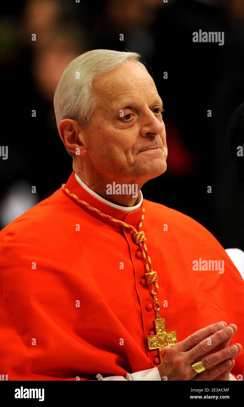 US newly appointed cardinal Donald William Wuerl receives the biretta ...