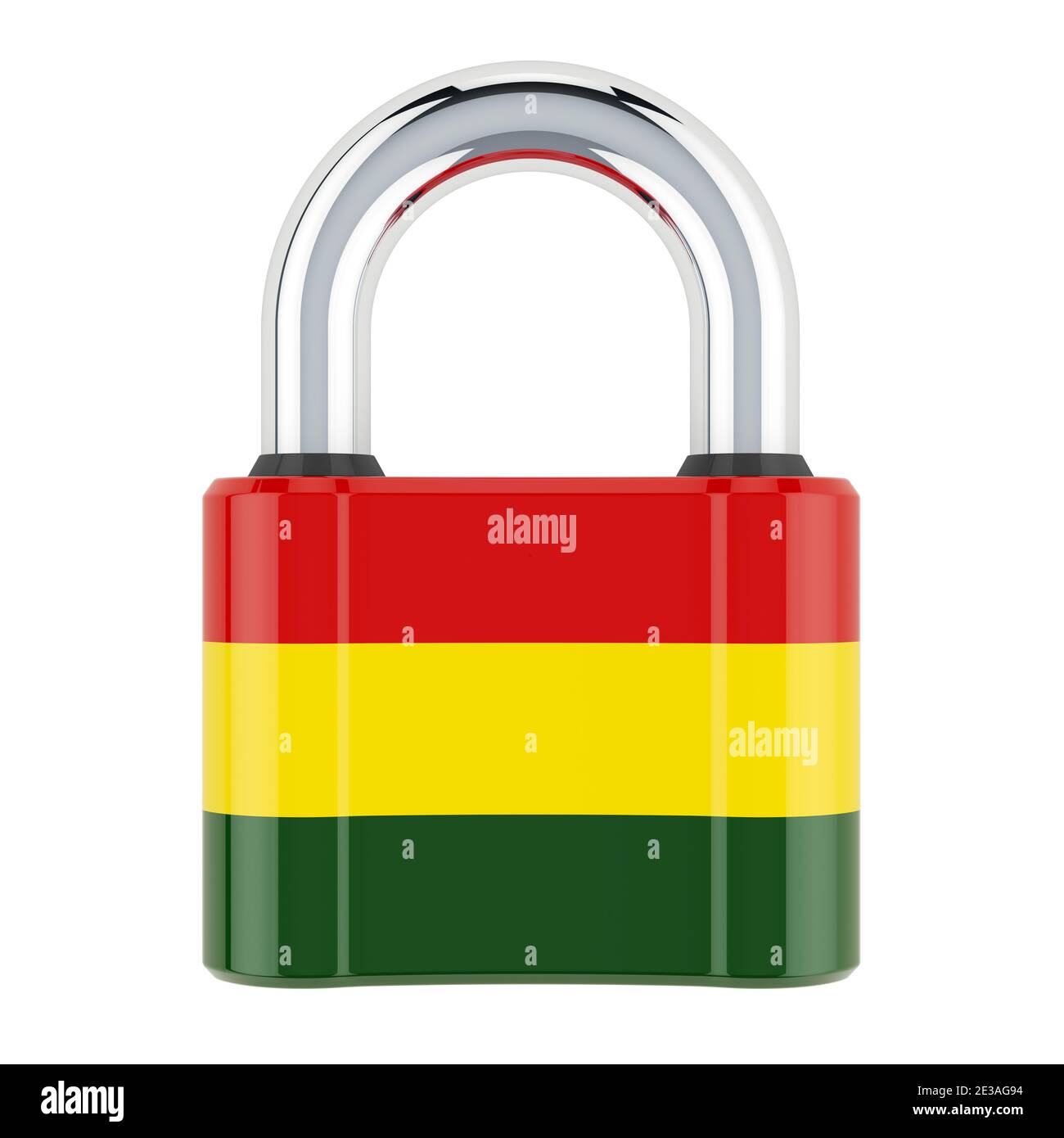 Padlock with Bolivian flag, 3D rendering isolated on white background ...
