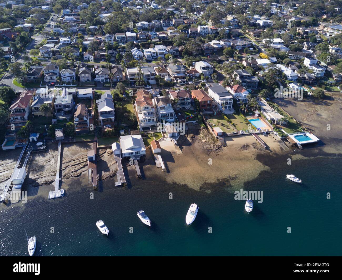Aerial of the Sutherland Shire suburb of Caringbah South and Burraneer