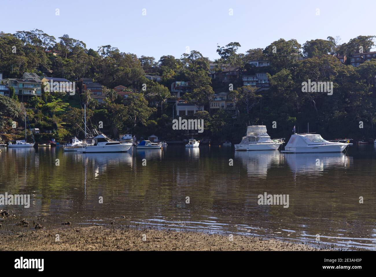 Luxury waterfront houses at Grays Point on Poert hacking Sutherland