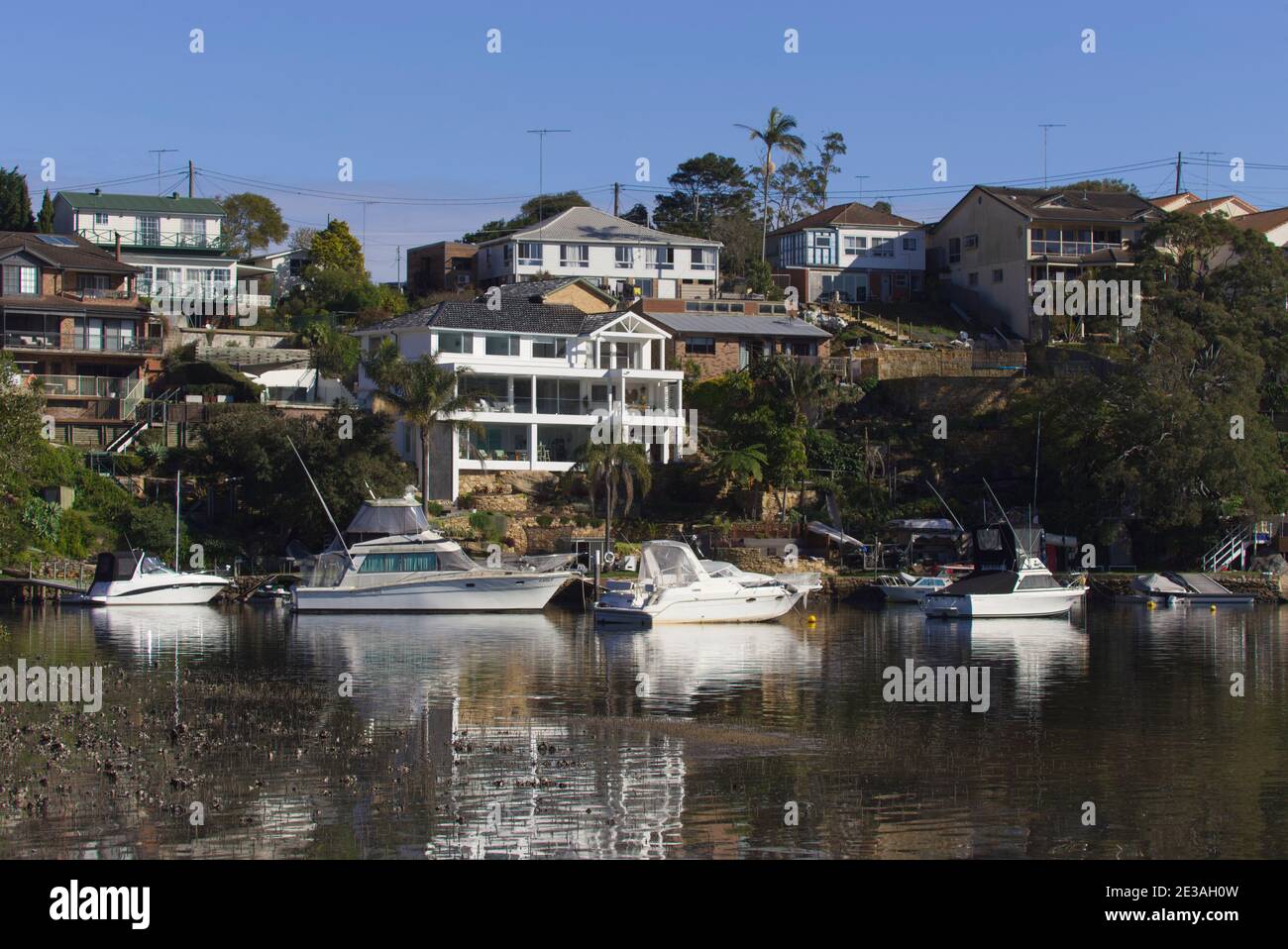 Luxury waterfront houses at Grays Point on Poert hacking Sutherland