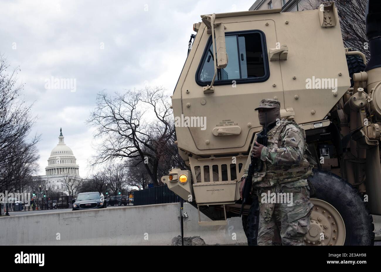 Washington, D.C. becomes a military zone days before the inauguration of Joe Biden as the 46th president of the United States. Stock Photo