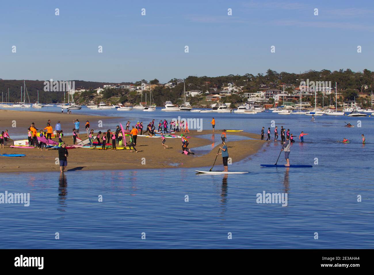 Stand up paddle boarding at Cronulla Sutherland Shire Sydney New South Wales Australia Stock Photo