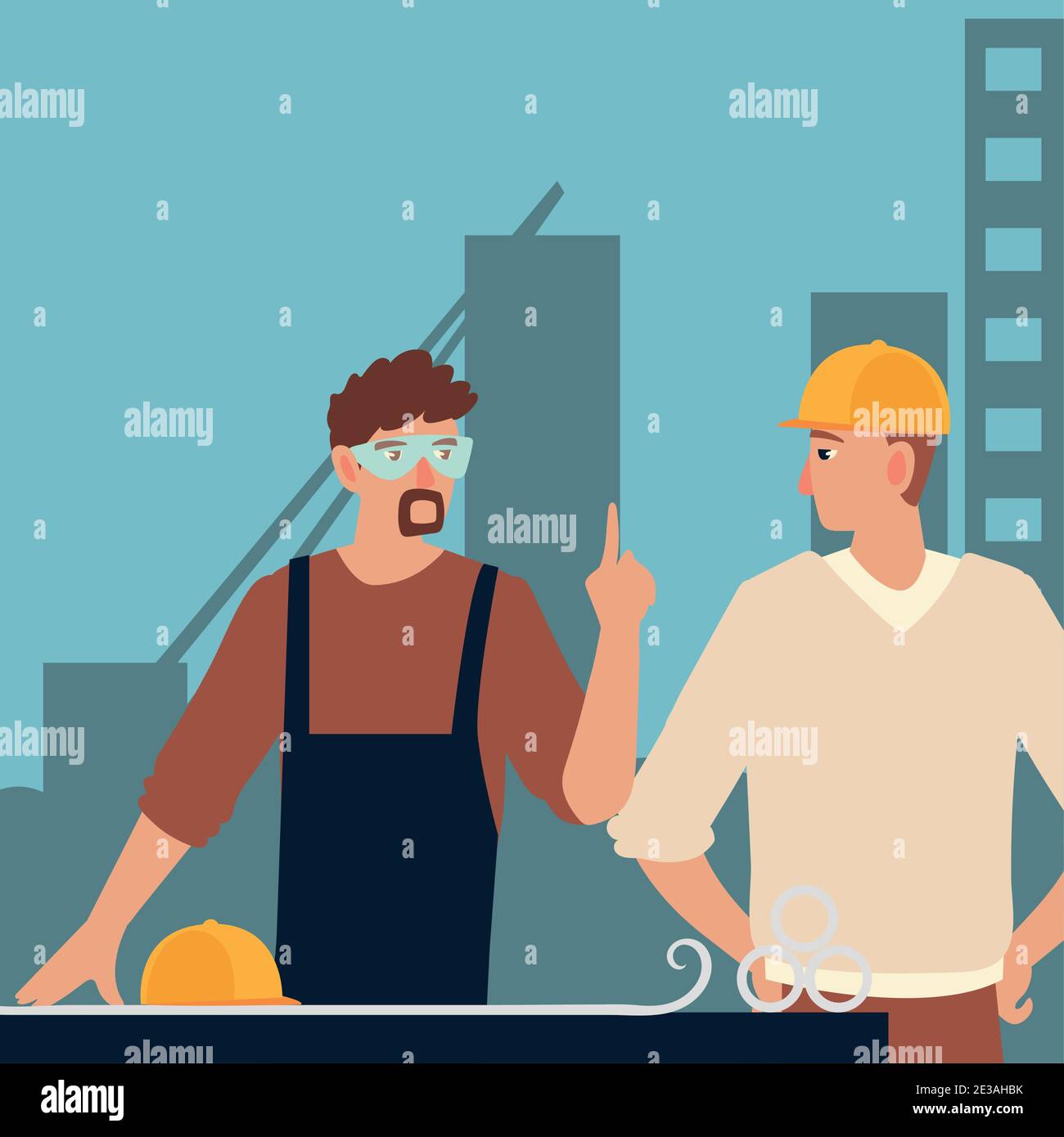 builders and architects, construction workers people teamwork vector ...