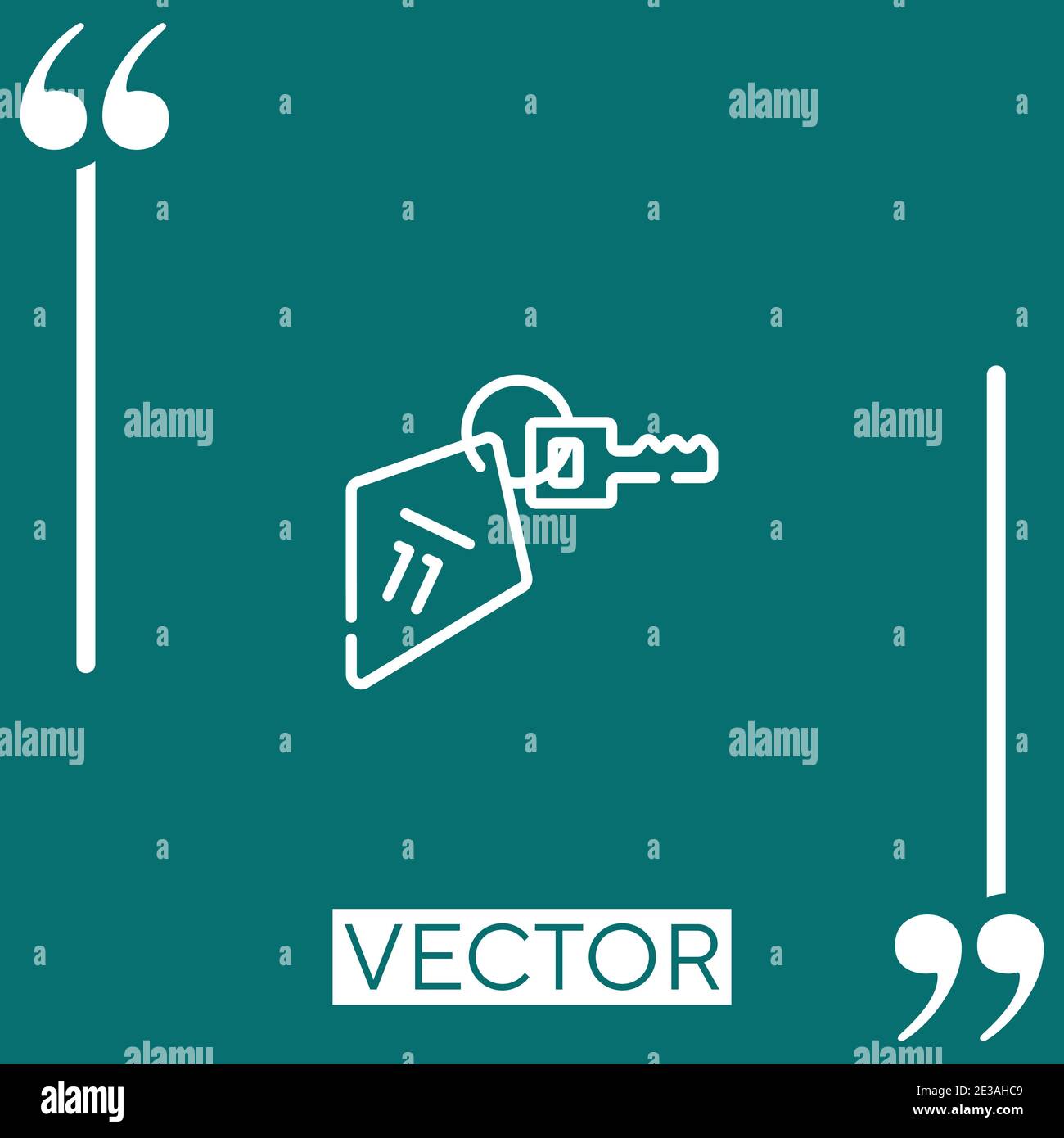 room key vector icon Linear icon. Editable stroked line Stock Vector