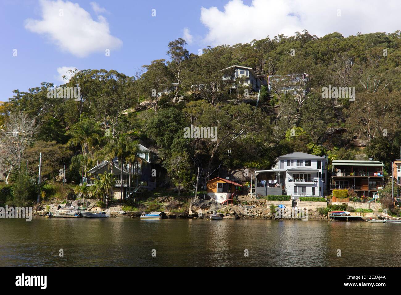 Waterfront houses along the Woronora River in Sutherland Shire Sydney
