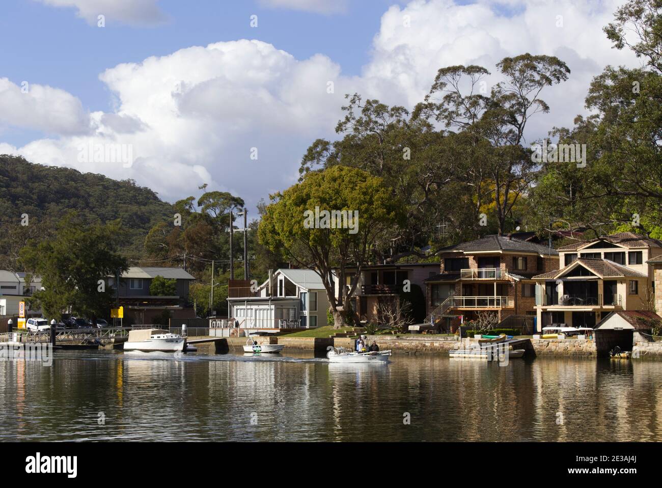 Waterfront houses along the Woronora River in Sutherland Shire Sydney