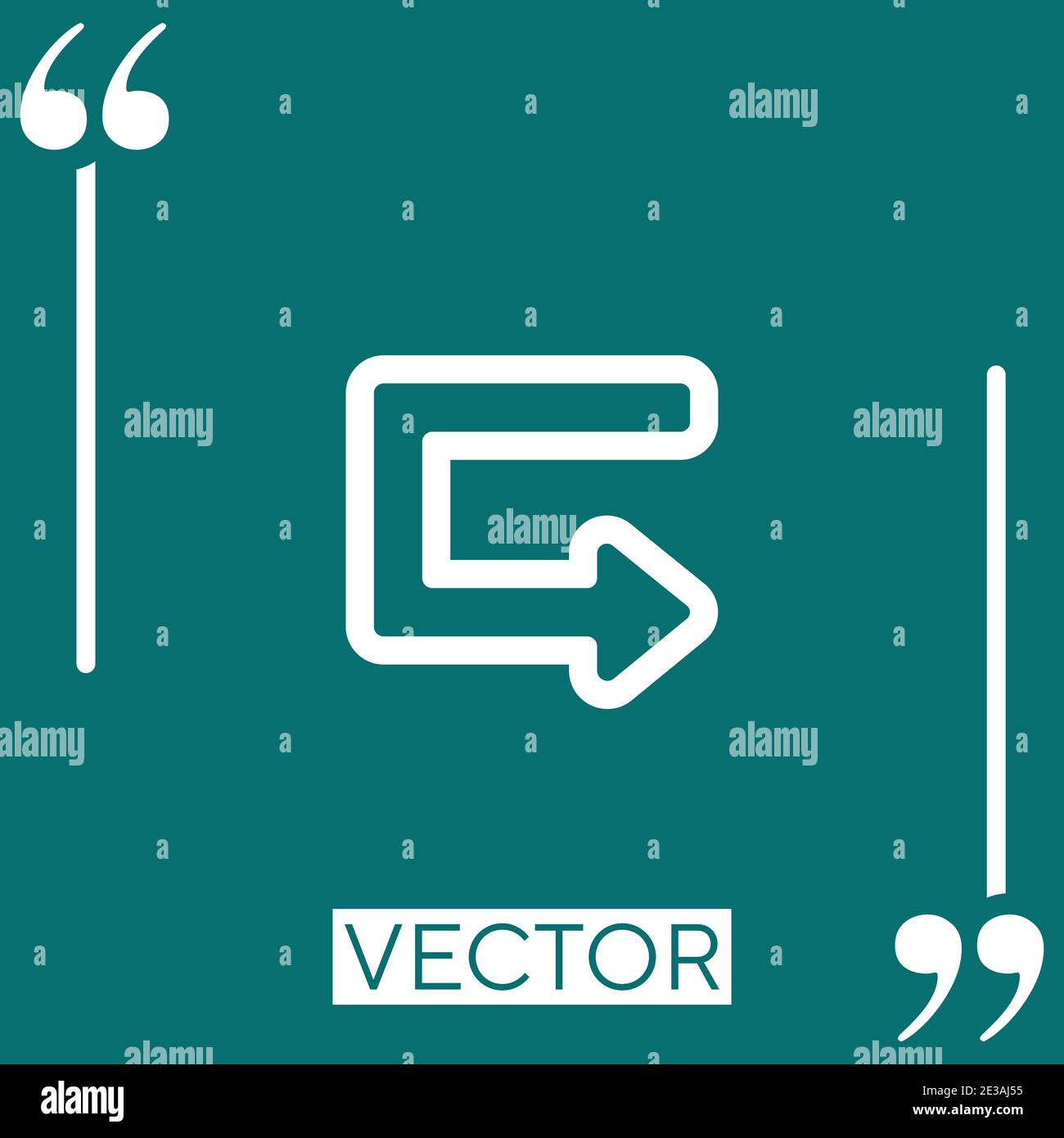 arrow broken outlined angle vector icon Linear icon. Editable stroke line Stock Vector