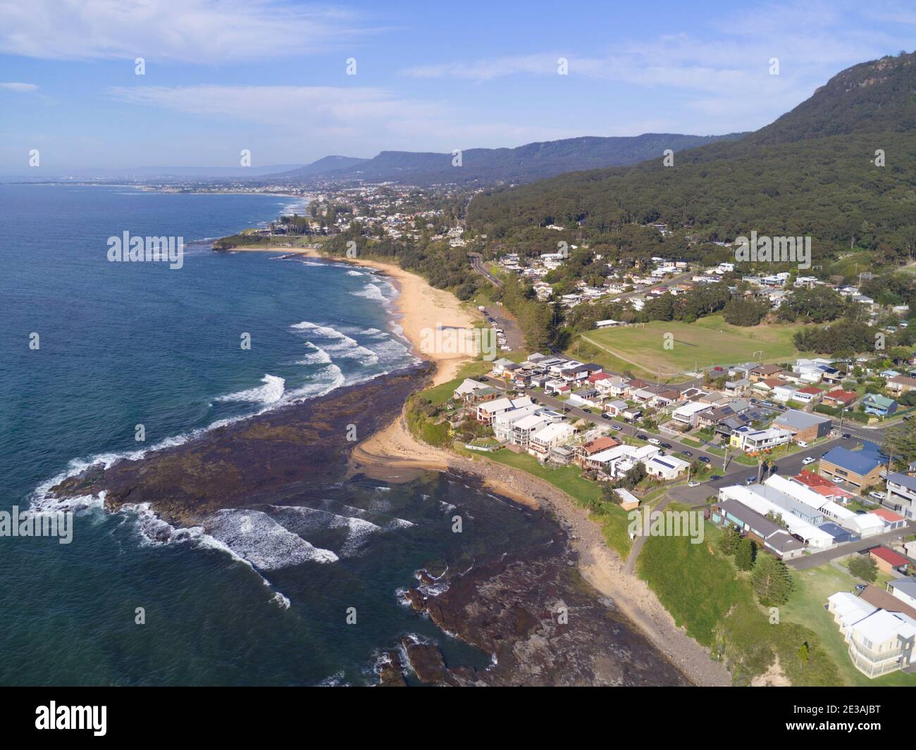 Aerial of the urban settlements of Coledale north of Wollongong New South Wales Australia Stock Photo