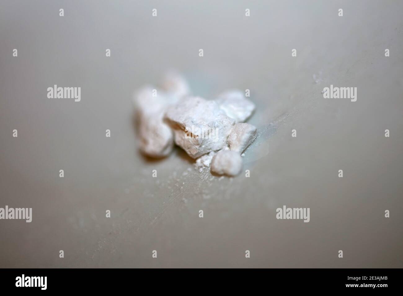 Rocks of cocaine drug in white background close up modern high quality print Stock Photo