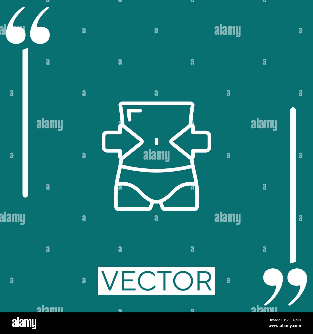 waist Linear icon. Editable stroke line Stock Vector
