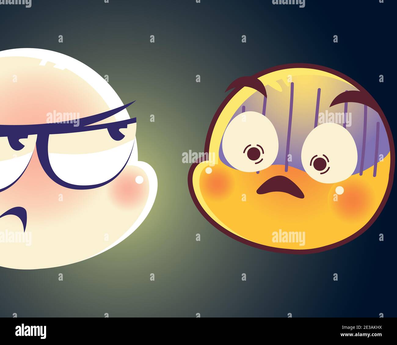 emoji faces expression sad mood surprise scared cartoon vector illustration  Stock Vector Image & Art - Alamy