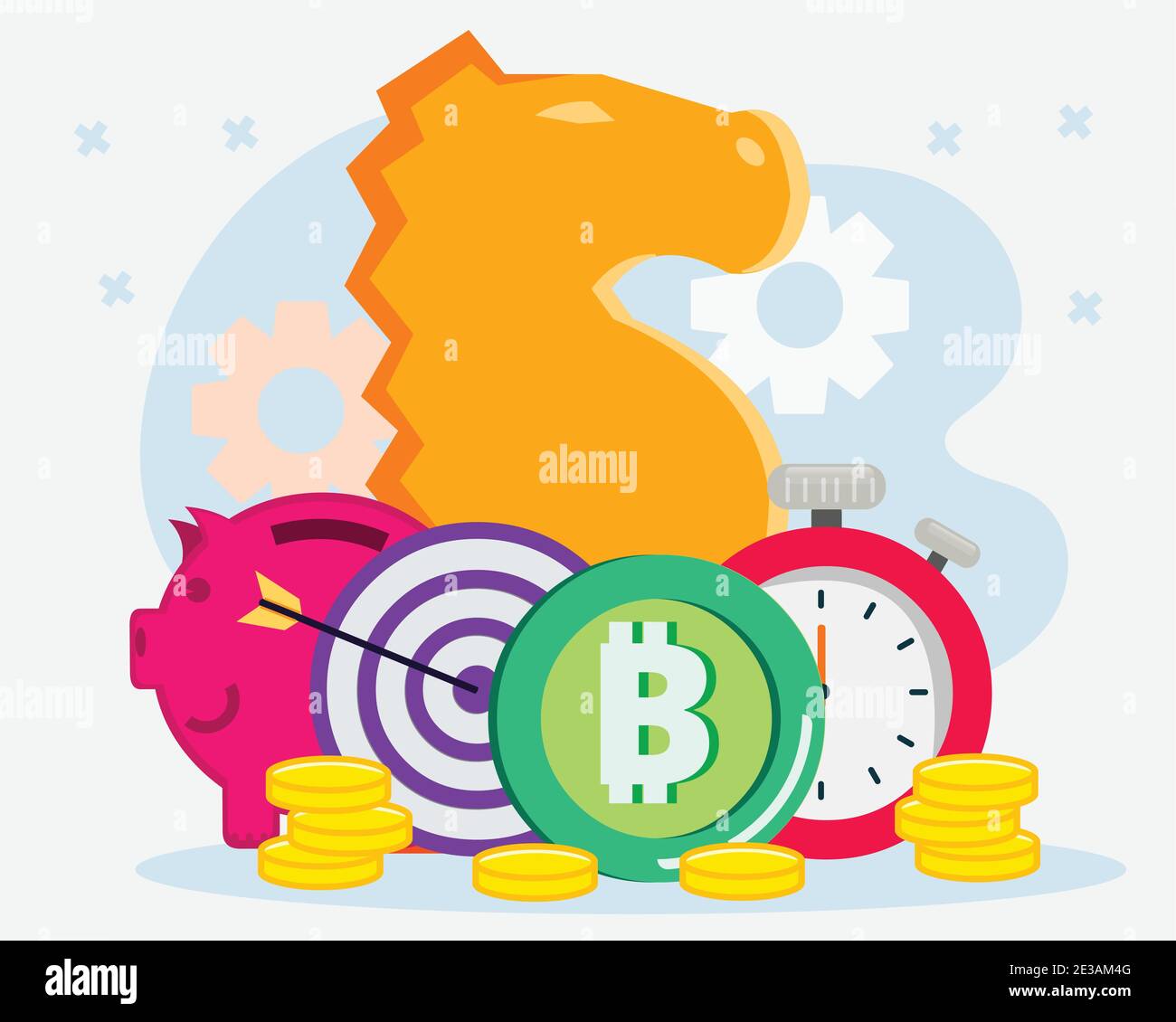 Cryptocurrency exchange strategy concept vector illustration Stock Vector