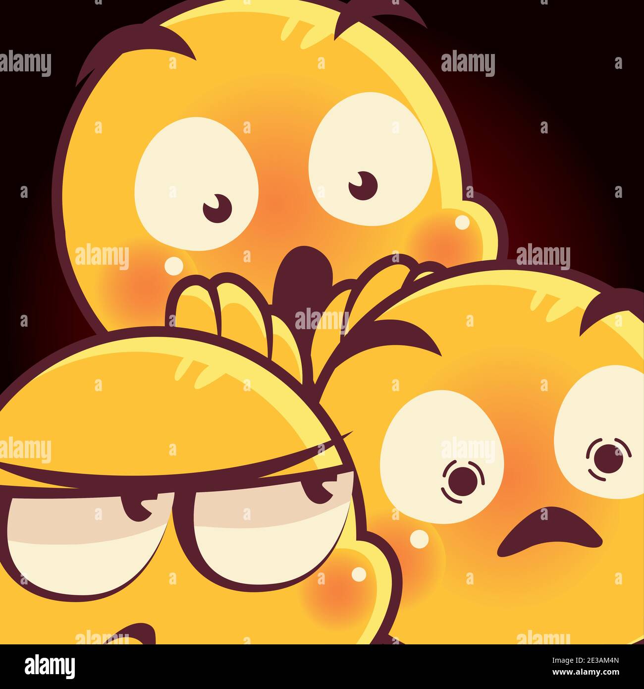 emoji faces expression sad mood surprise scared cartoon vector illustration  Stock Vector Image & Art - Alamy