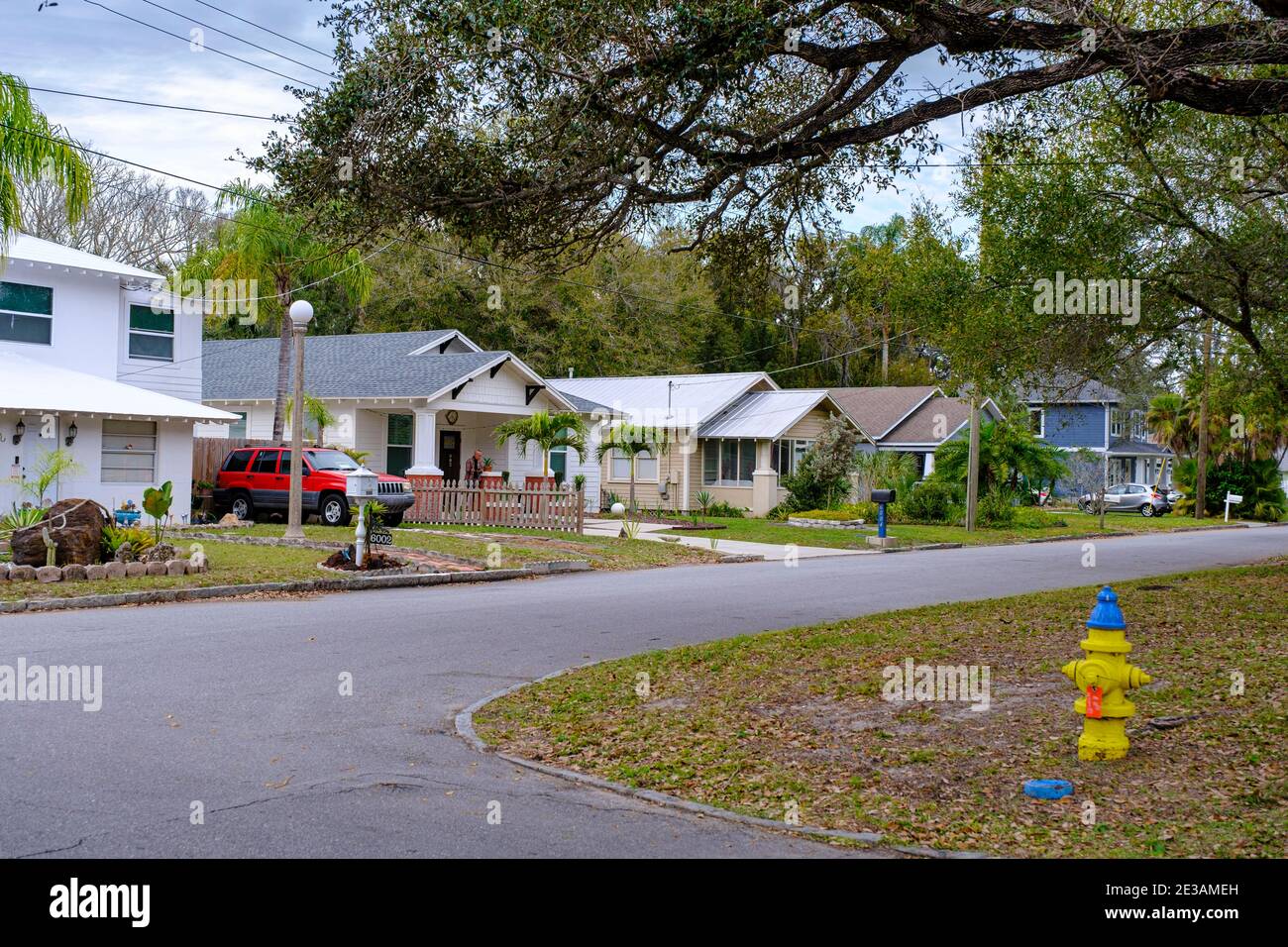 Gentrified houses - Seminole Heights Neighborhood, Tampa, Florida Stock Photo