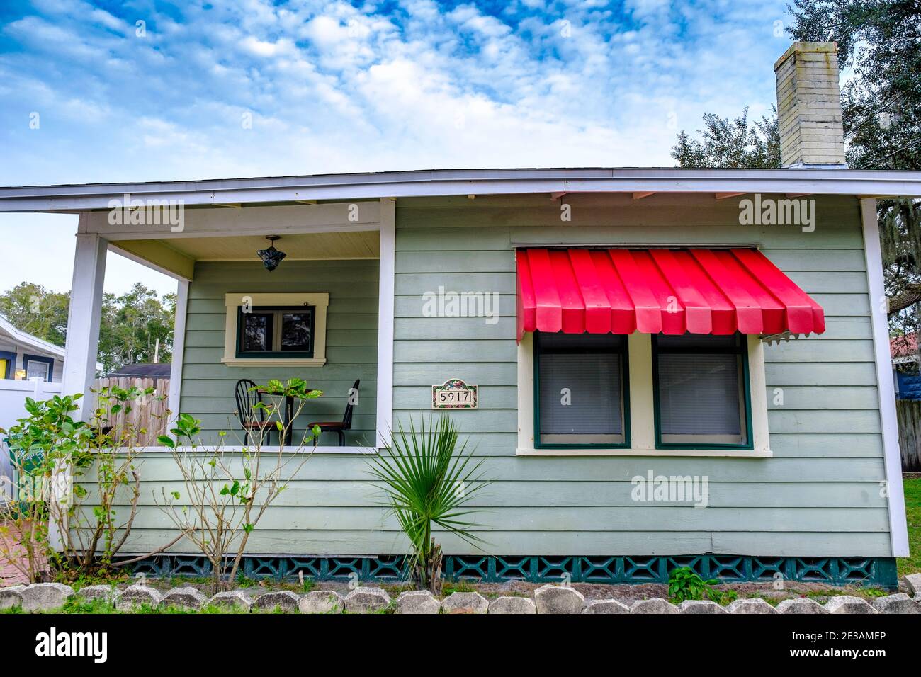 Gentrified house - Seminole Heights Neighborhood, Tampa, Florida Stock Photo